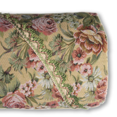 Coperta estiva a fiori matrimoniale con cordone passamaneria shabby chic