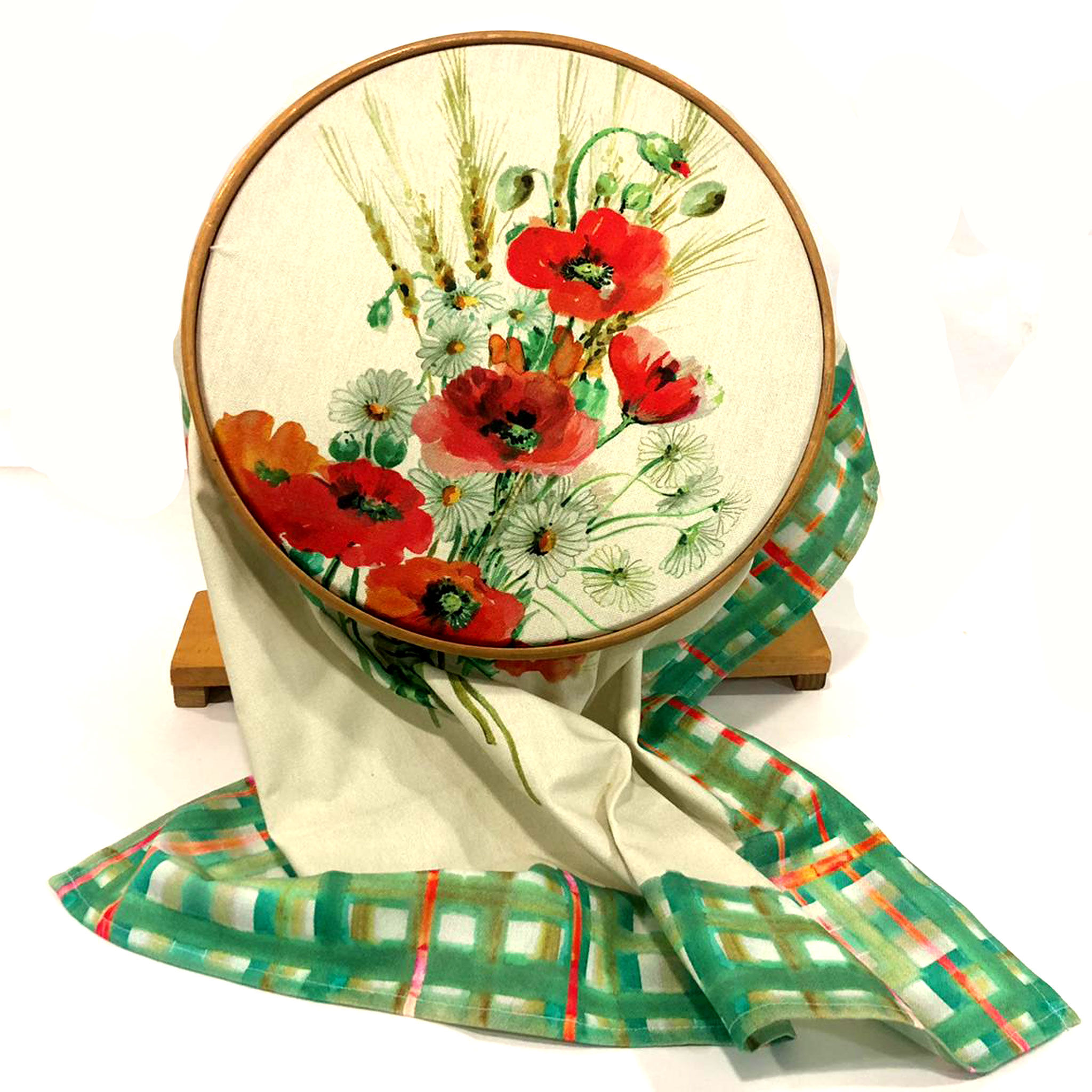 Strofinacci cucina in cotone con stampa fiori in HD dimensione 50×70 Cm  colore verde. – Piliero